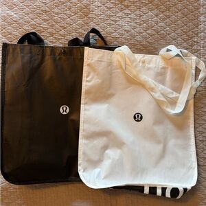 Lululemon Black and White Tote Bags